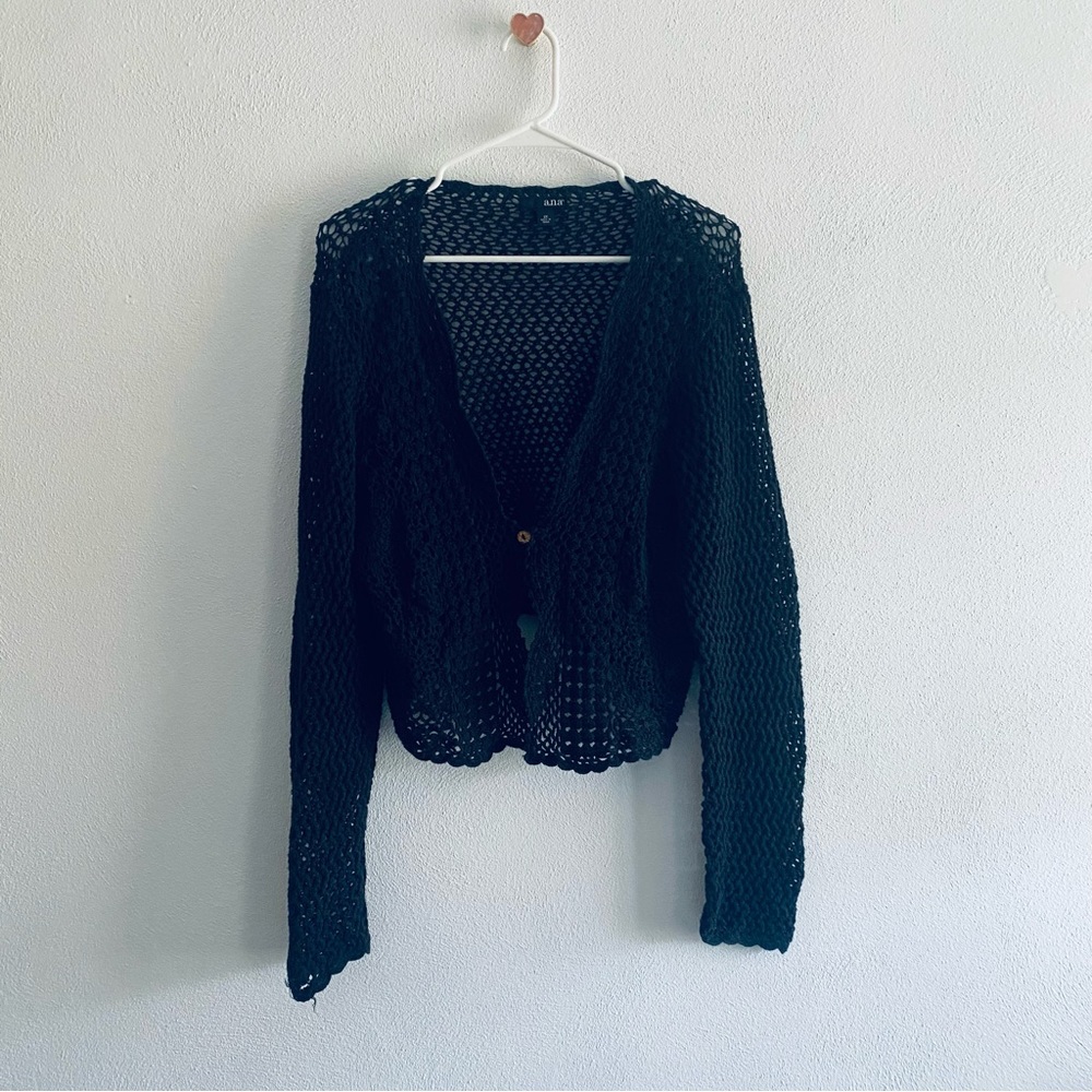 A.n.a. open knit back cardigan